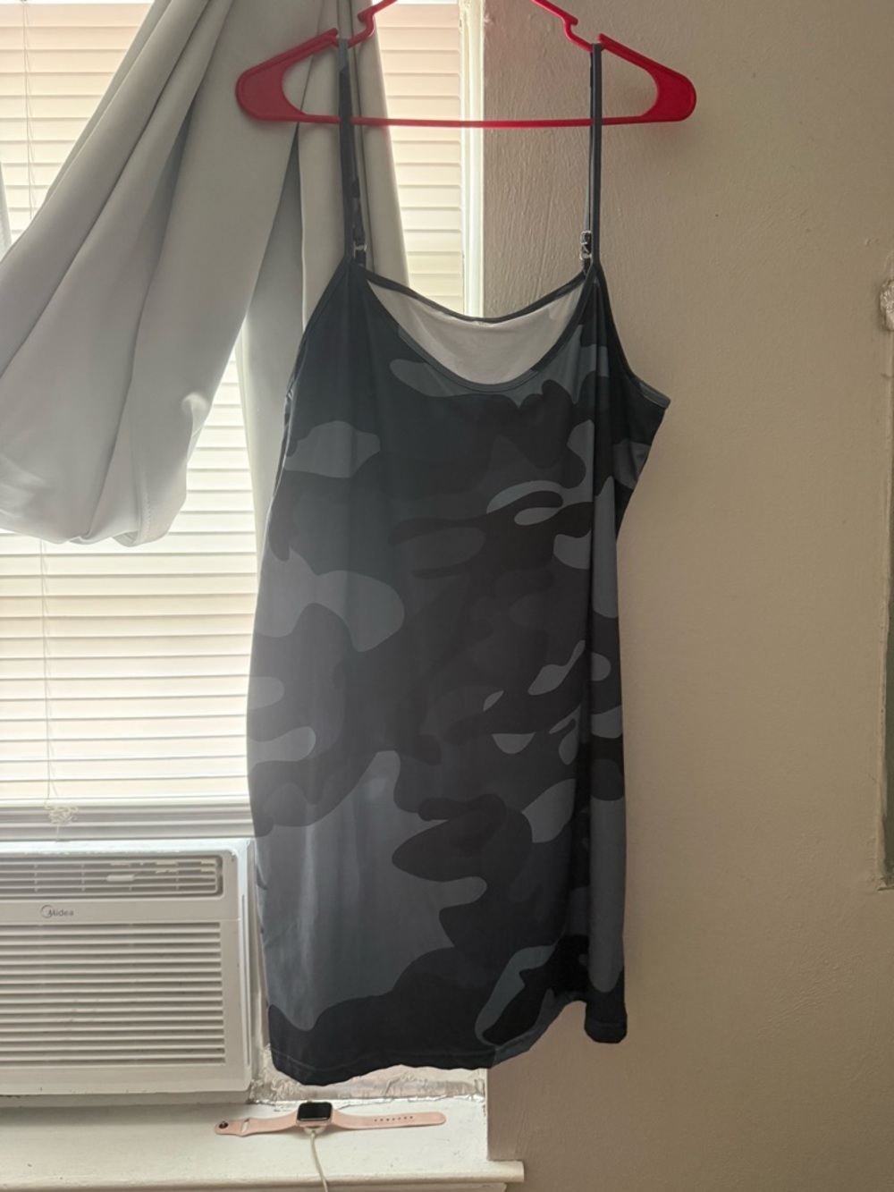 Sleeveless Grey Camo Mini Dress